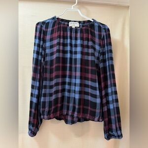 ⚫️ BOGO Anthropology Cloth and Stone size small plaid flowy off the shoulder